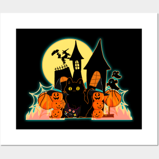 Halloween Haunted House Posters and Art